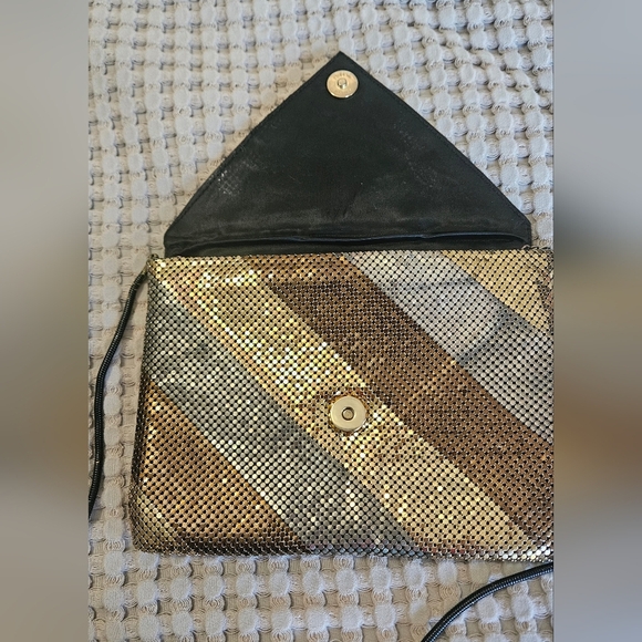 Vintage DELILL Chain Mesh Metal Bag Clutch/Shoulder.Art Deco.Bronze/gold/silver - Picture 7 of 15